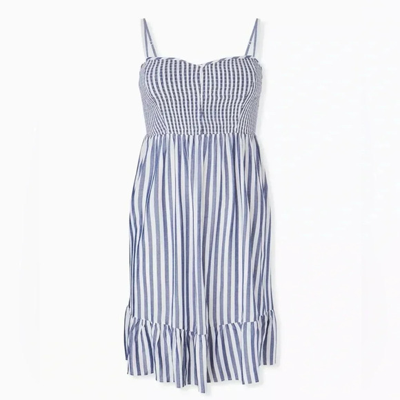EUC | Torrid | Mini Challis Smocked Skater Dress | Sz 1 (1X or 14/16) - Picture 1 of 8